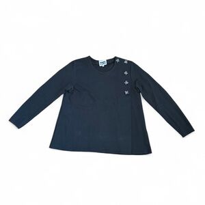 Bimba Y Lola - Chic Black Long Sleeve Sweater with Button Details